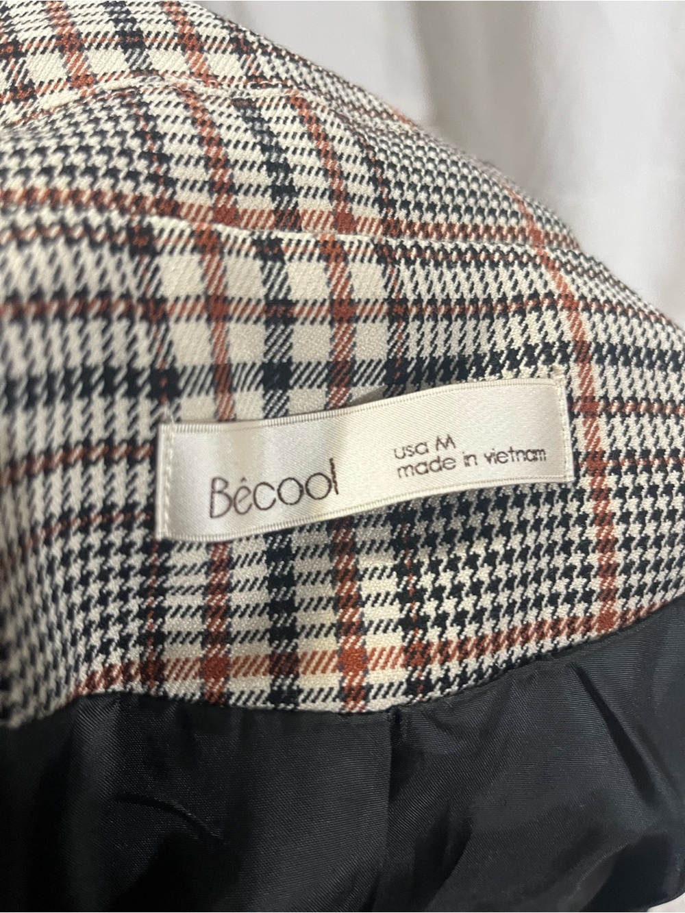 BE COOL Plaid Double-Breasted Blazer - Black, Taupe, Brown - Picture 2 of 8